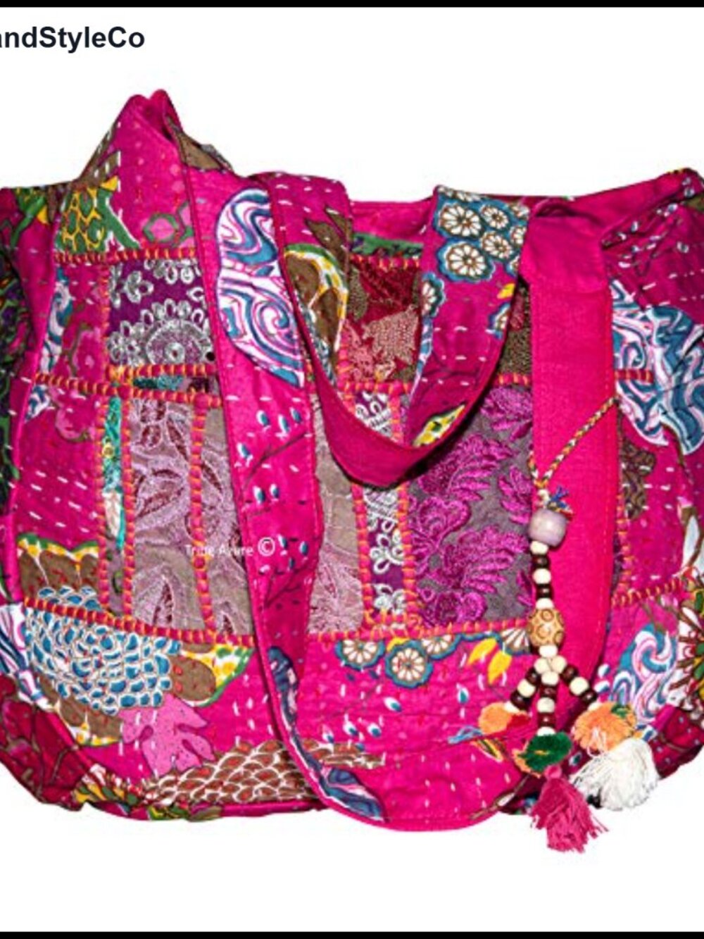 Handmade Cotton Quilted Hobo Shoulder Bag Laptop Tote
